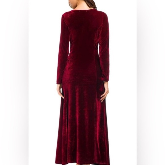 Urban Coco Velvet Burgundy Long Sleeve Dress - Size XL - Picture 3 of 10